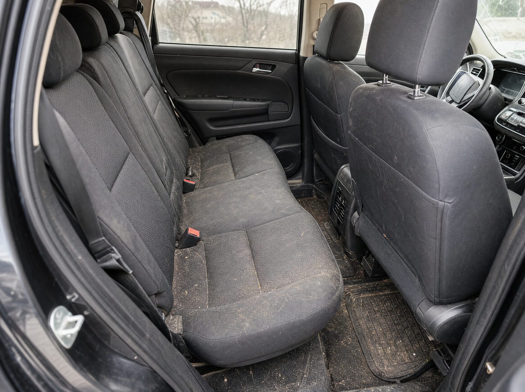SUV interior before detailing